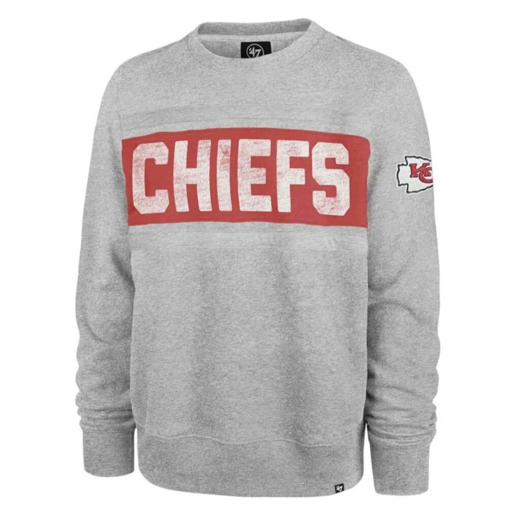 47 Kansas City Chiefs Mens/Womens Unisex Gray TRIBECA Crew Neck Sweatshirt